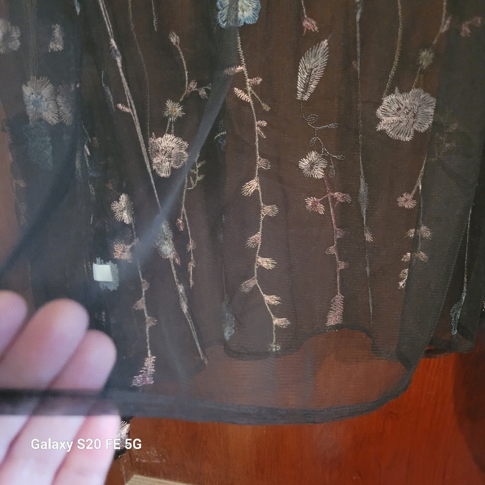 Sheer Black Blouse with Floral Embroidery from A New Day - Picture 5 of 7